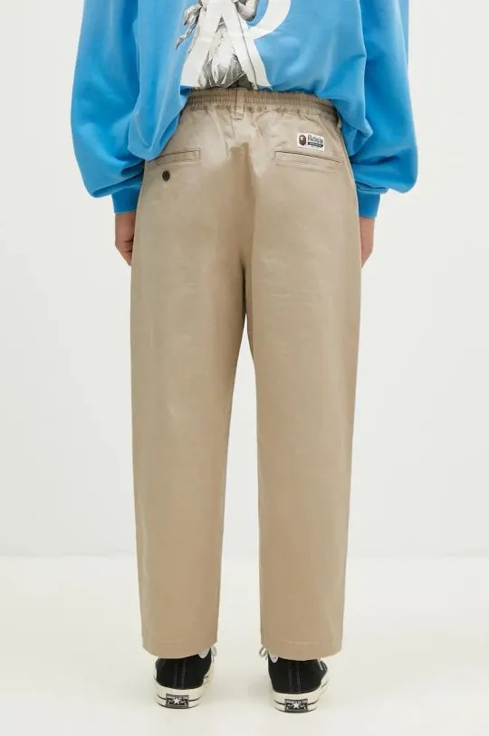 A Bathing Ape trousers One Point Relaxed Fit Chino men's beige color 1K80152011