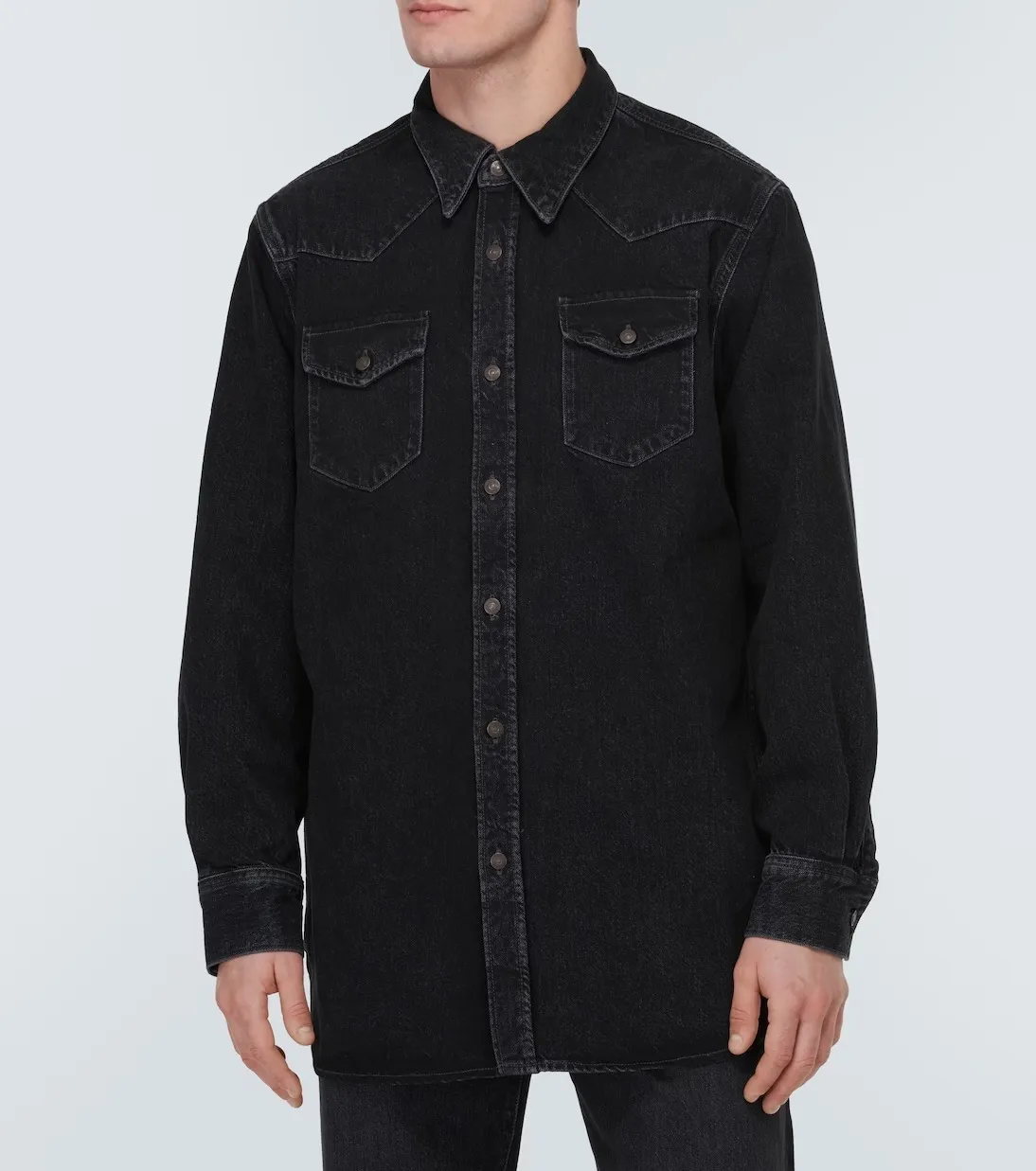 Acne Studios  |Button-down Denim Street Style Long Sleeves Cotton Logo