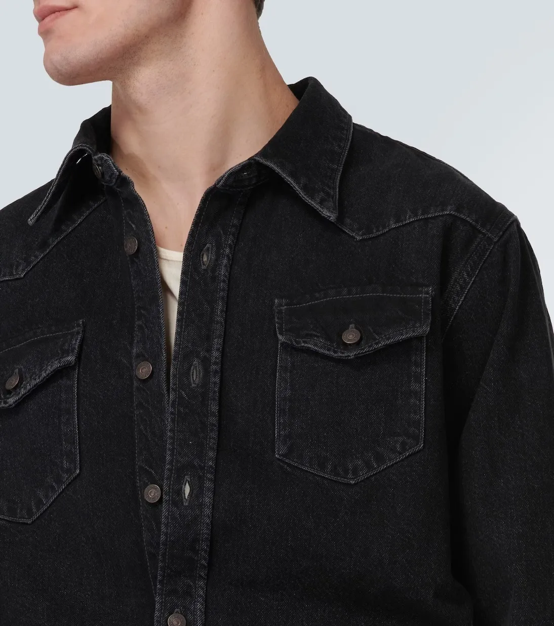 Acne Studios  |Button-down Denim Street Style Long Sleeves Cotton Logo