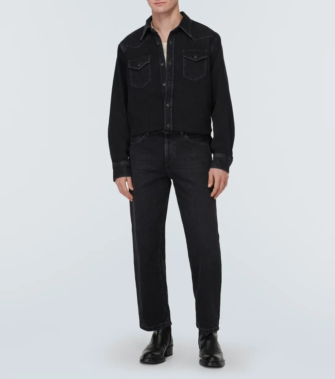 Acne Studios  |Button-down Denim Street Style Long Sleeves Cotton Logo