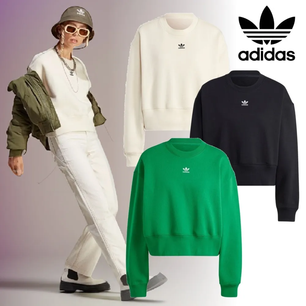 adidas  |Crew Neck Unisex Street Style Long Sleeves Plain Cotton Logo