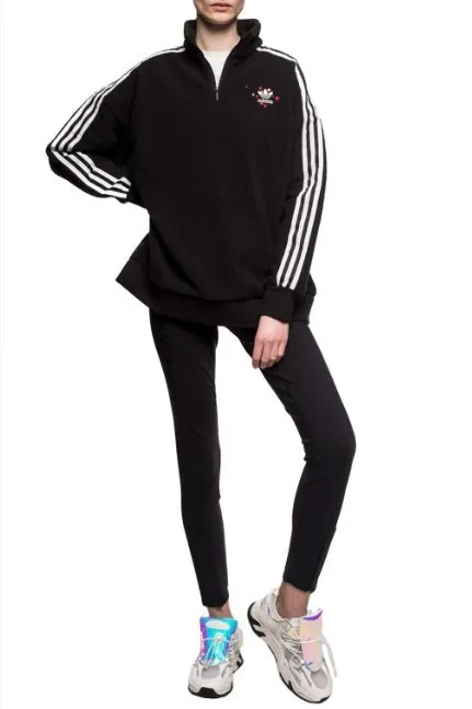 adidas  |Heart Sweat Street Style Long Sleeves Plain Medium Logo