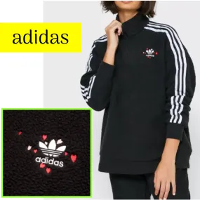 adidas  |Heart Sweat Street Style Long Sleeves Plain Medium Logo