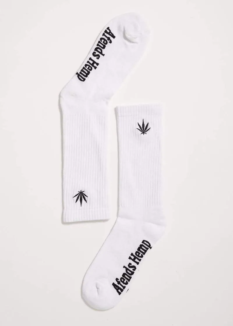 Afends HAPPY HEMP- SOCKS ONE PACK - WHITE