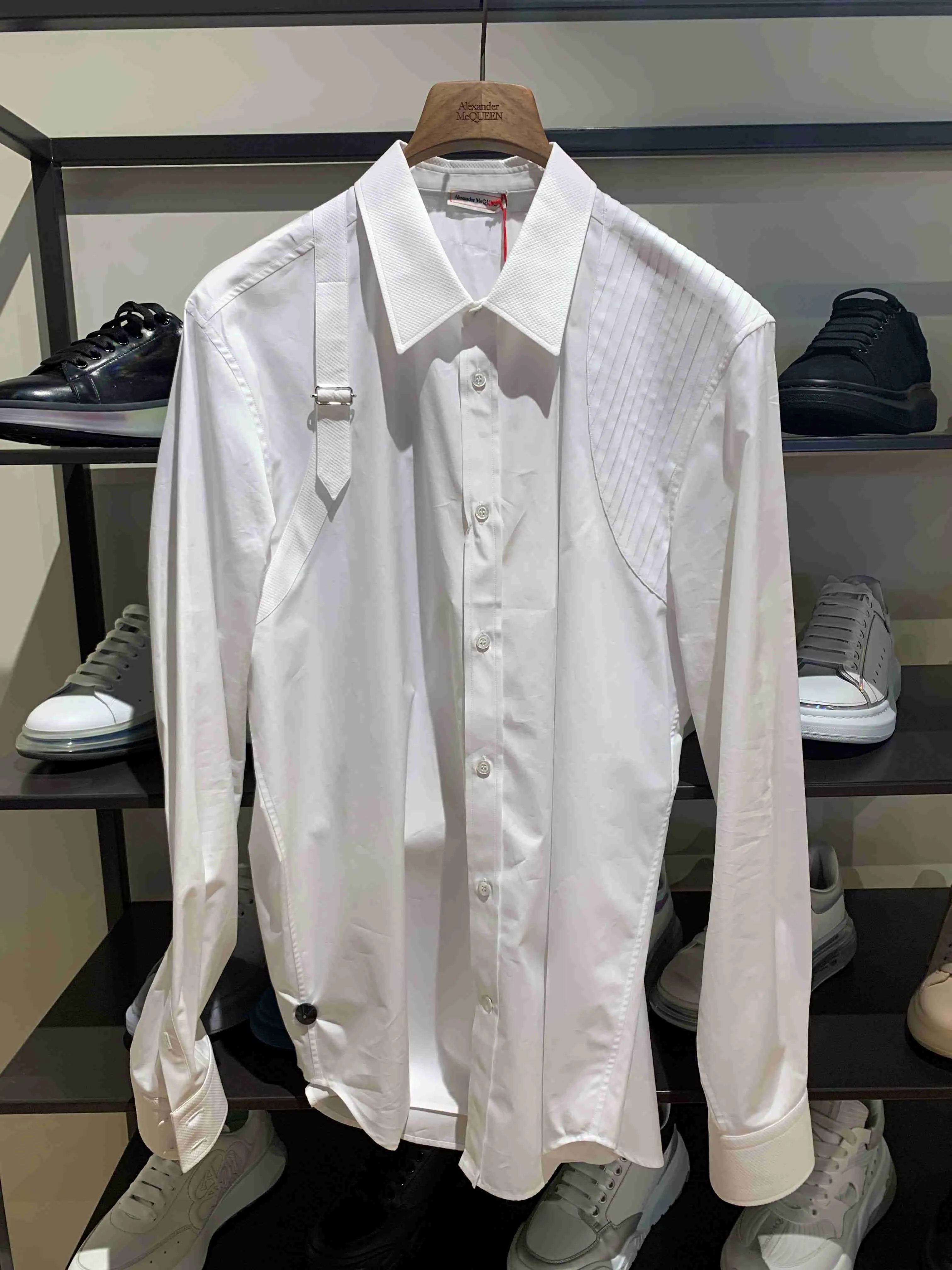 alexander mcqueen  |Button-down Long Sleeves Plain Cotton Outlet Shirts