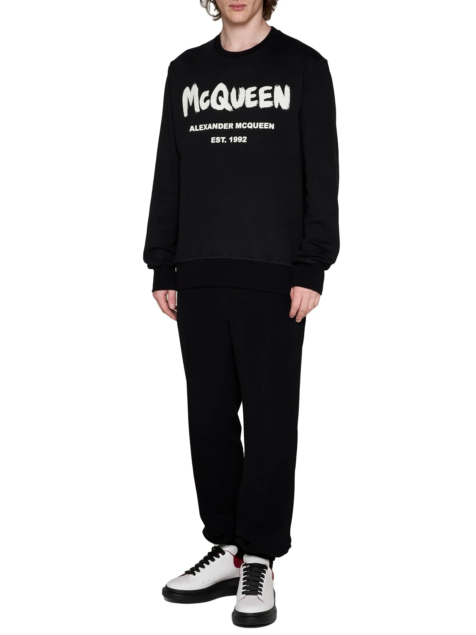 alexander mcqueen  |Crew Neck Street Style Long Sleeves Plain Cotton Logo