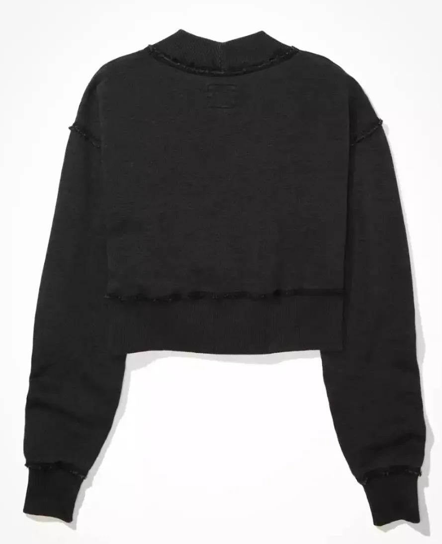 American Eagle Outfitters  |Sweat Street Style U-Neck Long Sleeves Logo