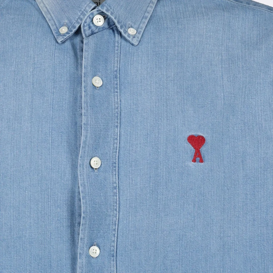 AMI PARIS  |Button-down Unisex Denim Long Sleeves Plain Cotton Logo