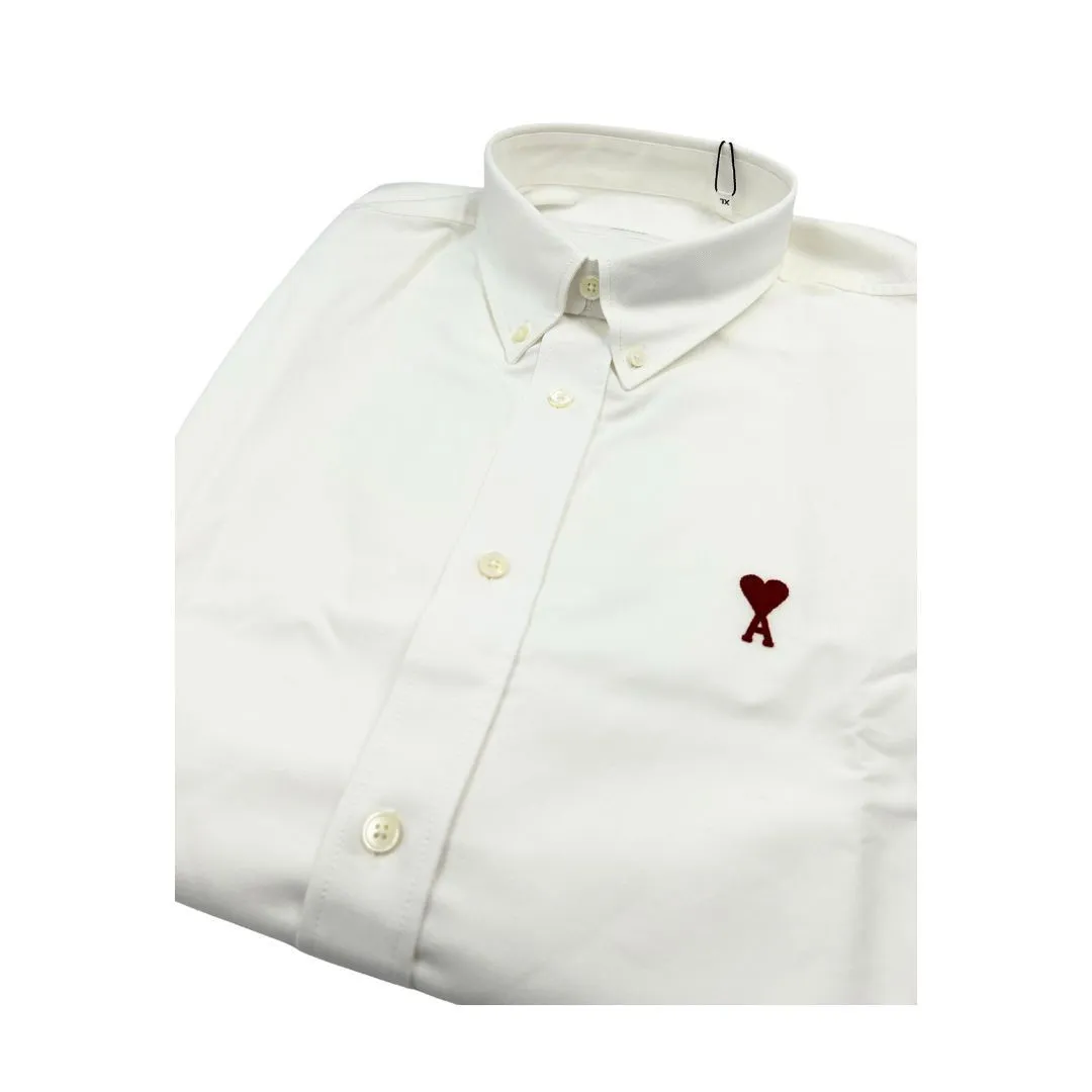 AMI PARIS  |Button-down Unisex Long Sleeves Plain Cotton Logo Designers