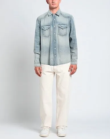 AMIRI  |Button-down Denim Street Style Long Sleeves Plain Cotton