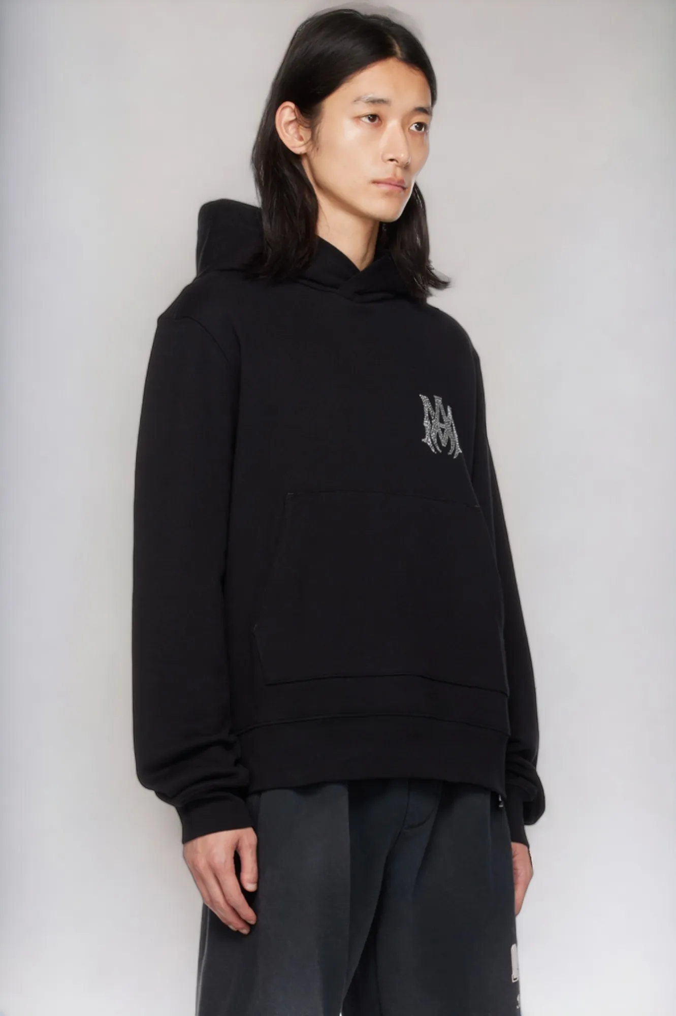 AMIRI  |Unisex Street Style Long Sleeves Plain Cotton Oversized Logo