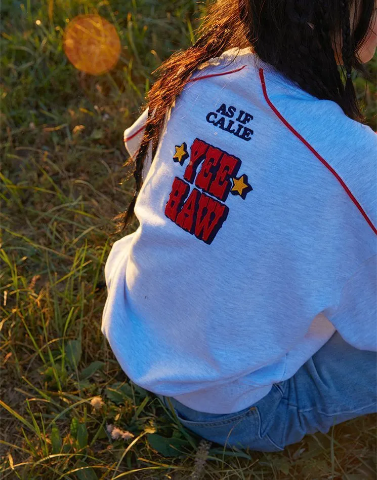 as if calie  |Street Style Bi-color Long Sleeves Logo