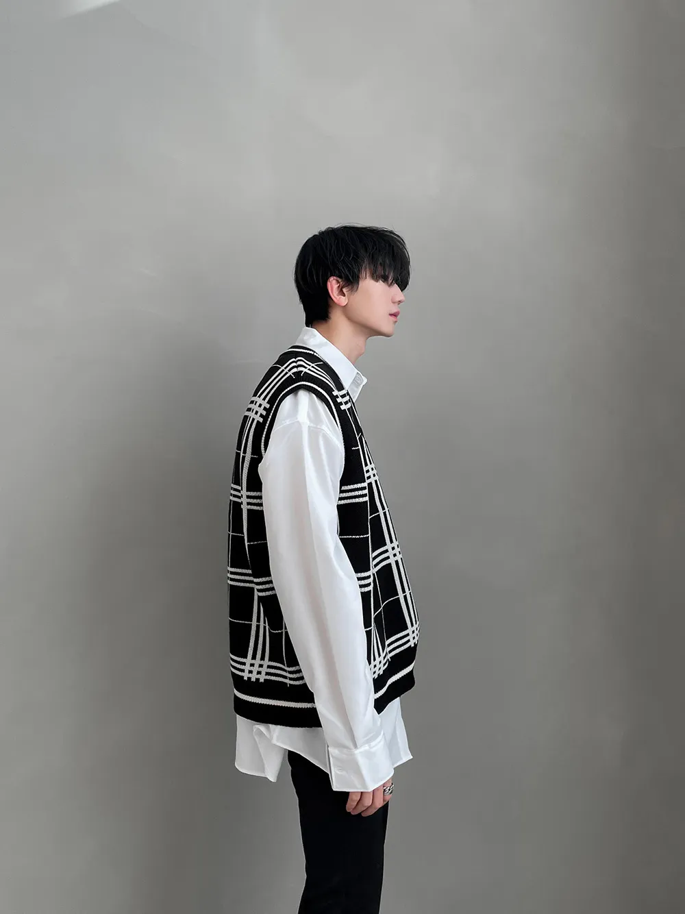 ASCLO  |Gingham Other Plaid Patterns Unisex Street Style Oversized