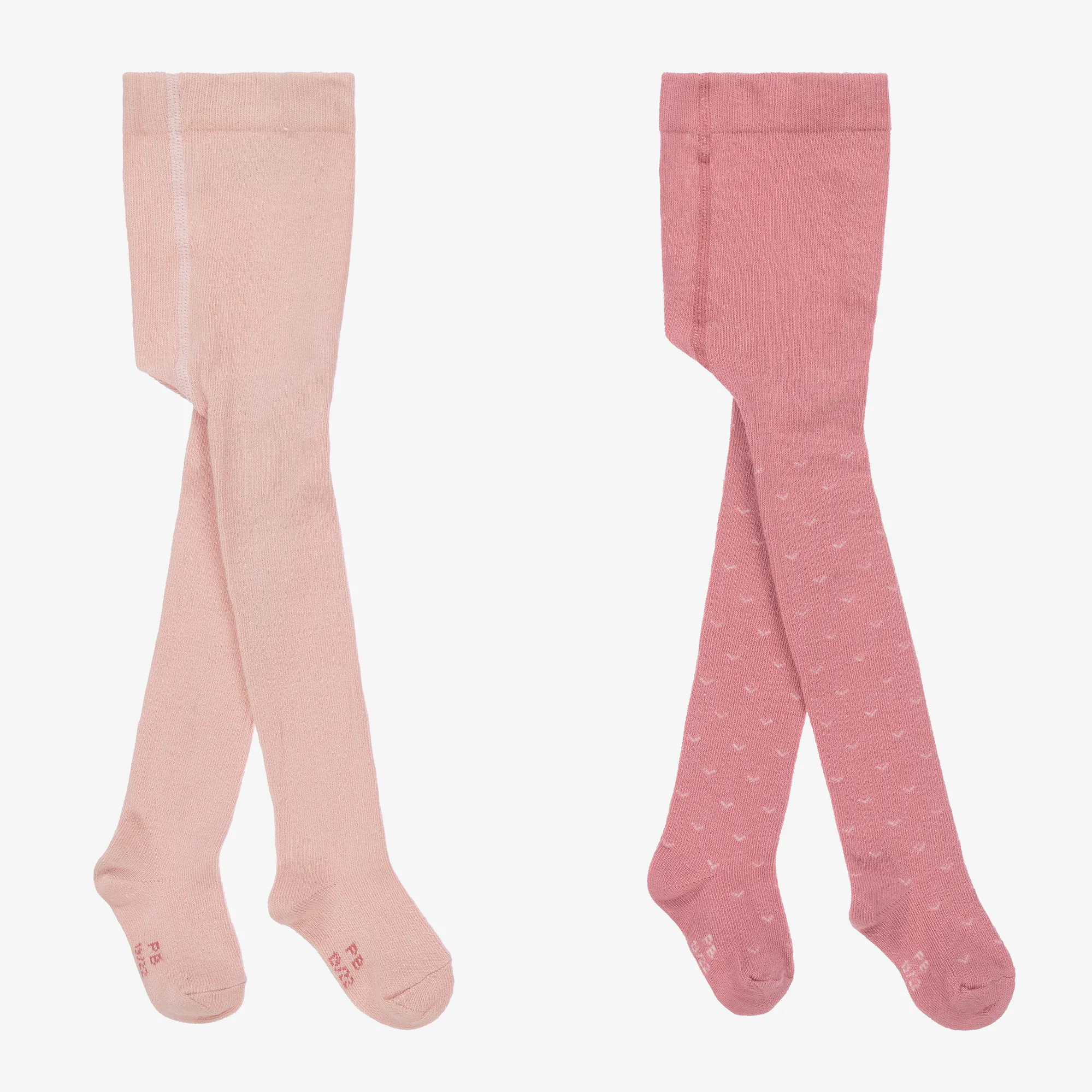 Baby Girls Pink Cotton Tights (2 Pack)