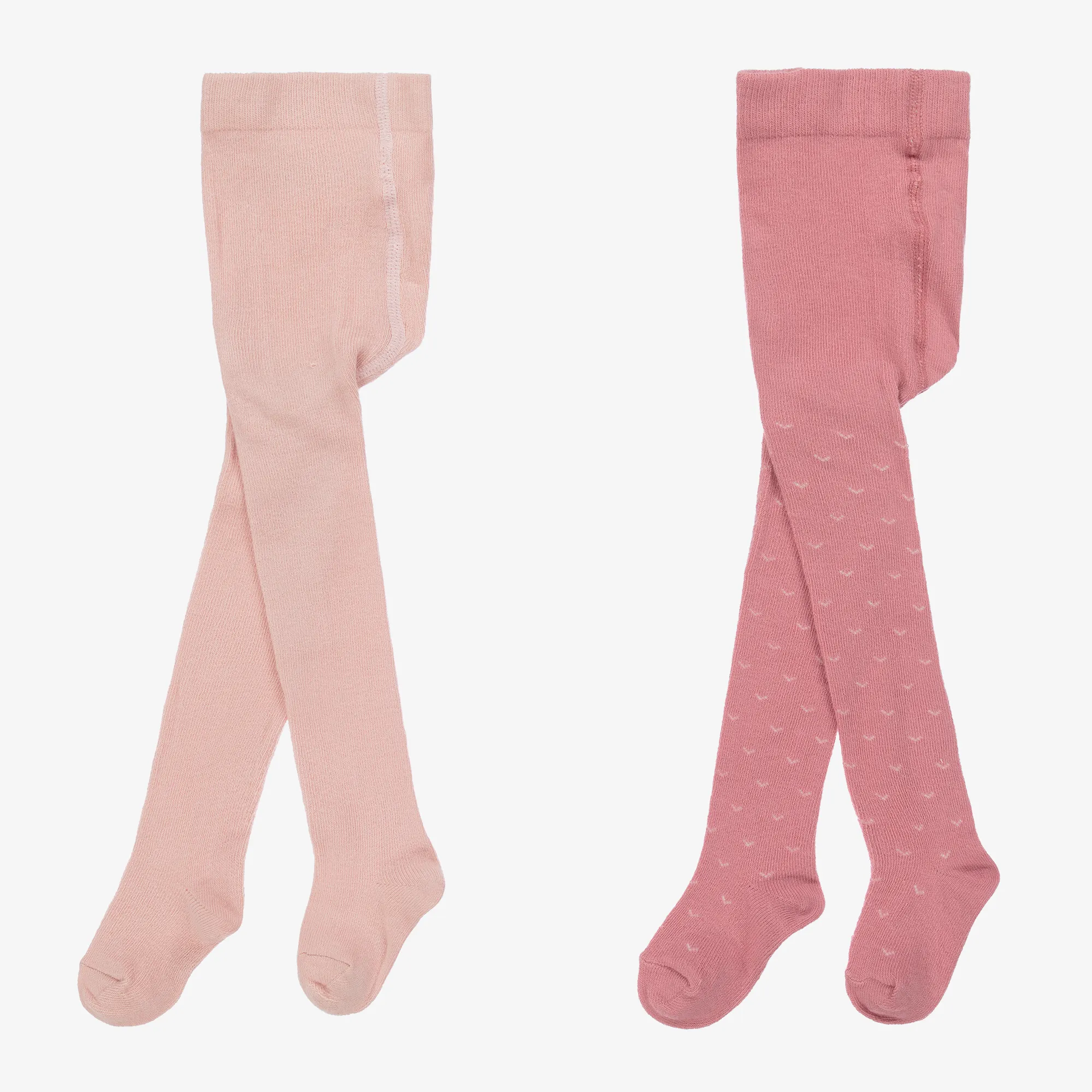 Baby Girls Pink Cotton Tights (2 Pack)