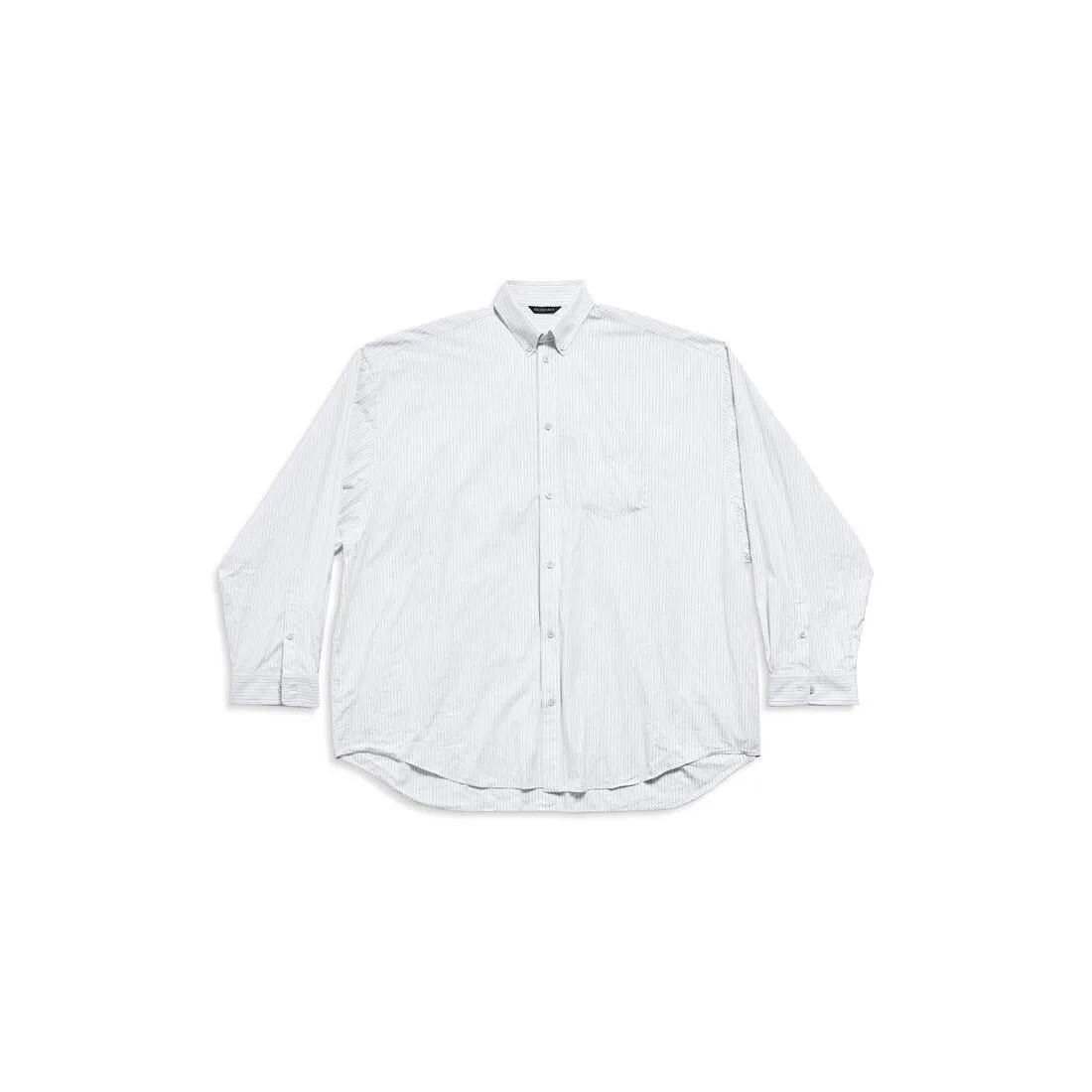 BALENCIAGA  |Button-down Stripes Long Sleeves Cotton Logo Front Button