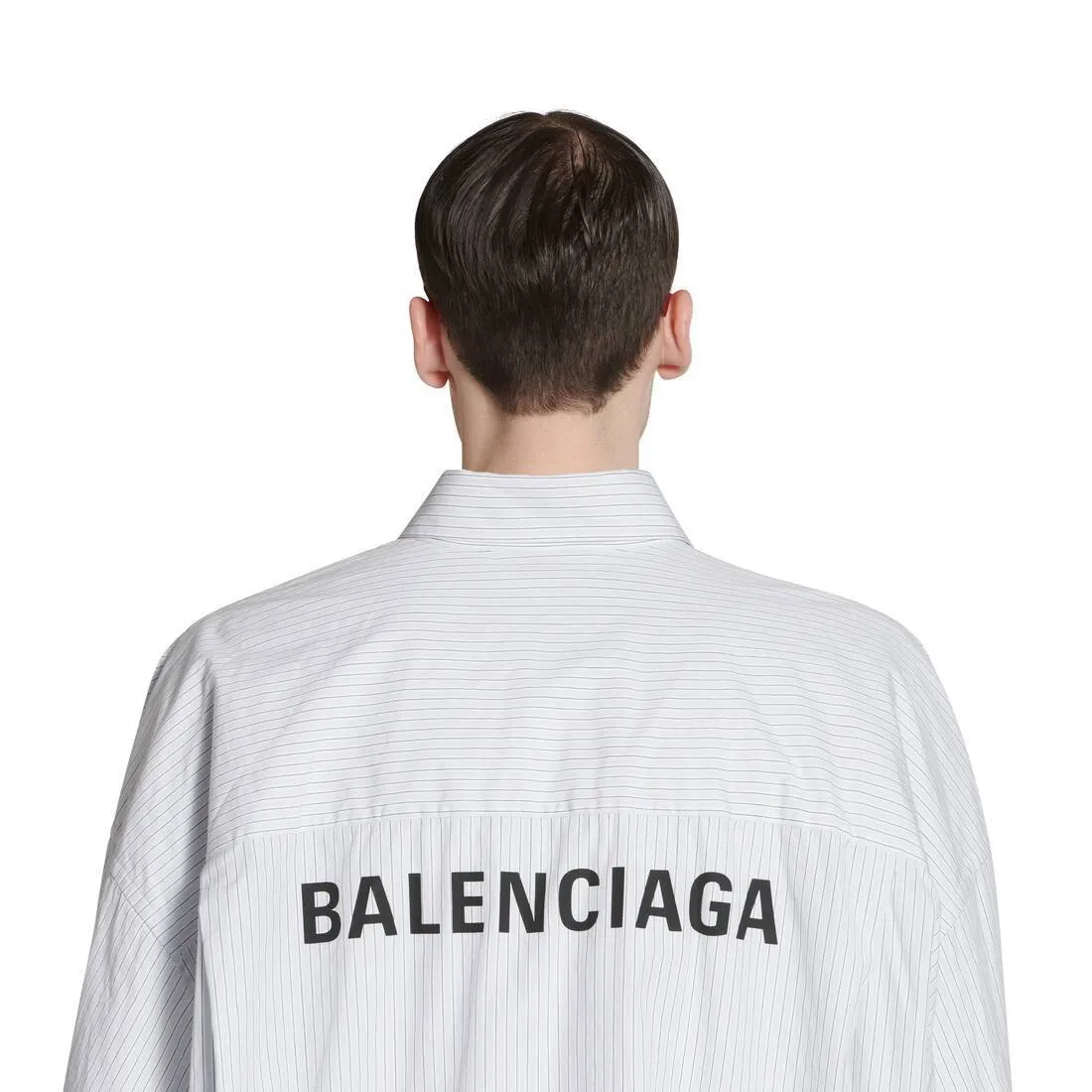 BALENCIAGA  |Button-down Stripes Long Sleeves Cotton Logo Front Button