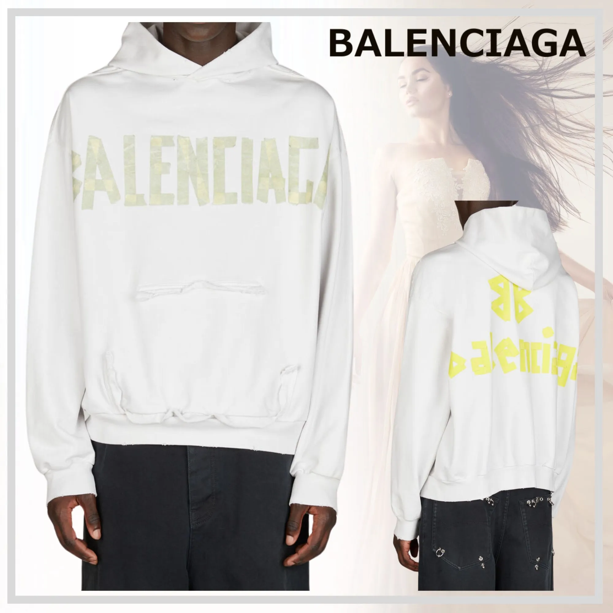 BALENCIAGA  |Unisex Sweat Street Style Long Sleeves Plain Cotton Logo