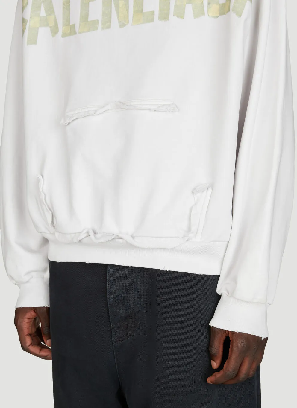 BALENCIAGA  |Unisex Sweat Street Style Long Sleeves Plain Cotton Logo