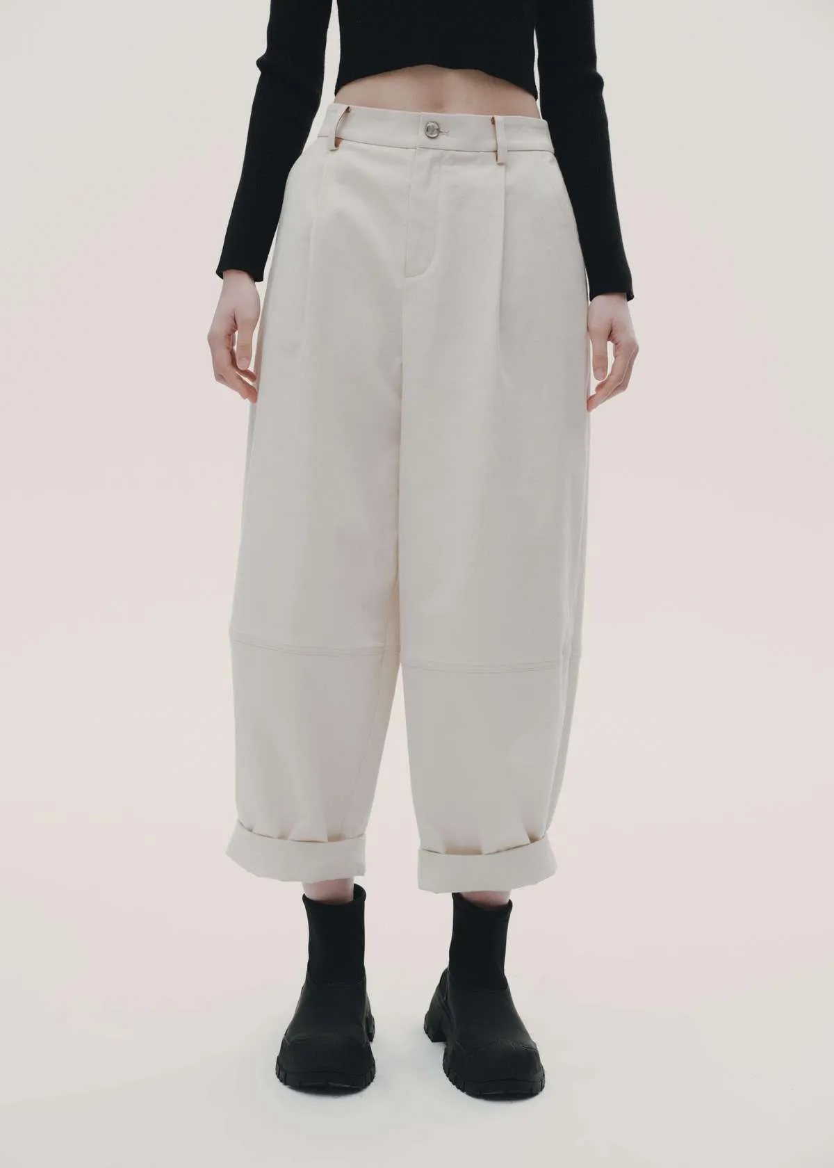 Barrel Trousers - White