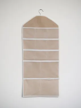 Beige Hanging Closet Organizer