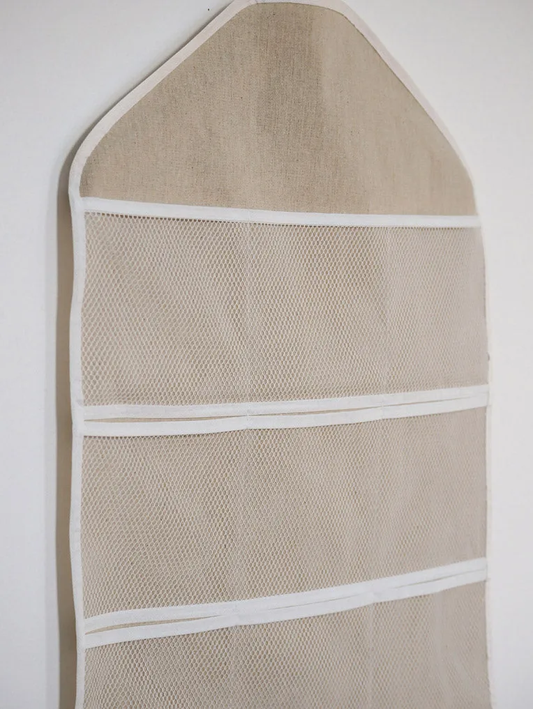 Beige Hanging Closet Organizer