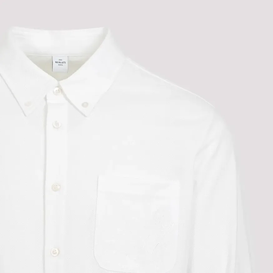 Berluti  |Pique Shirt With Scritto Pocket