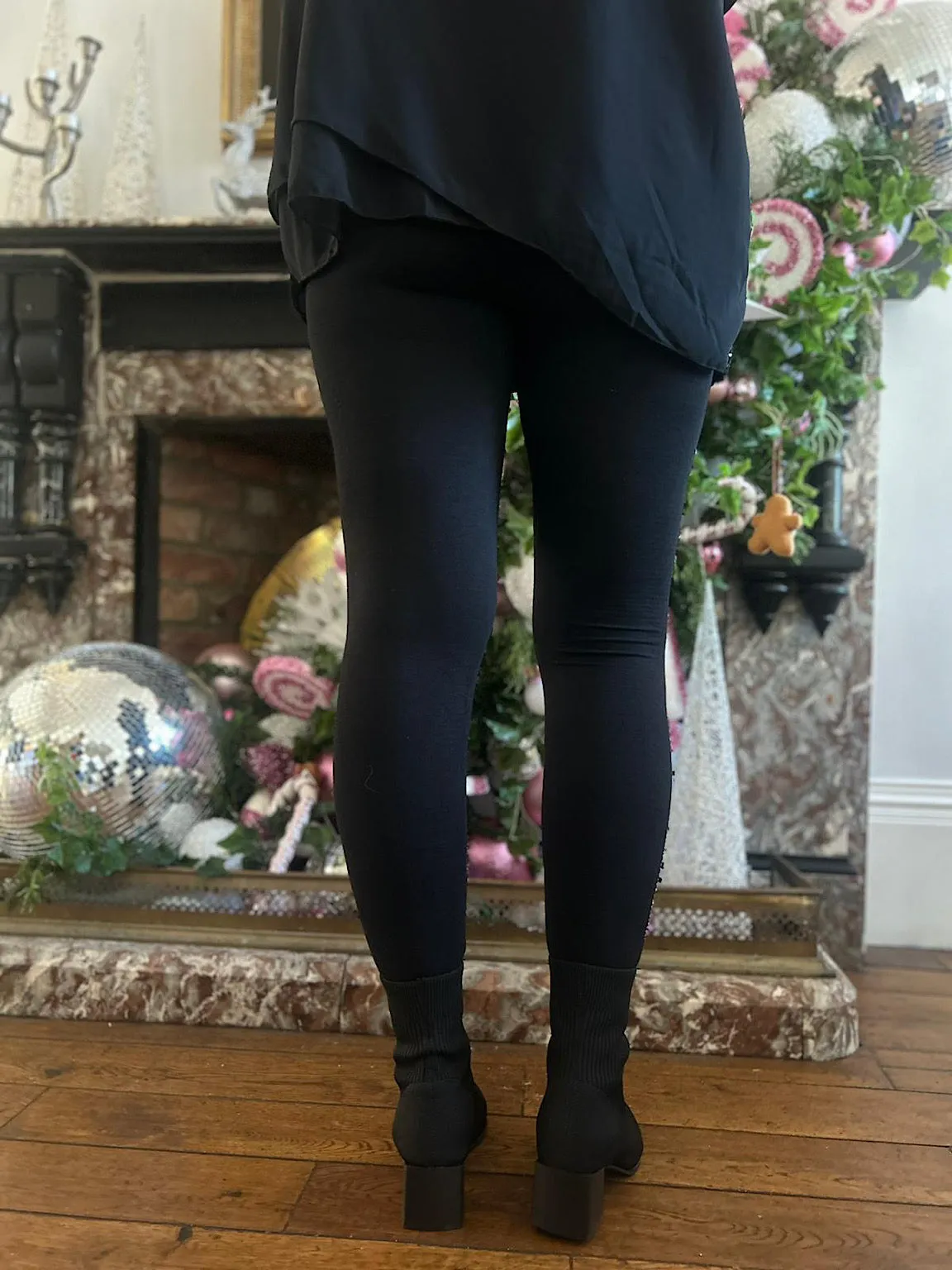 Black Diamante Leggings