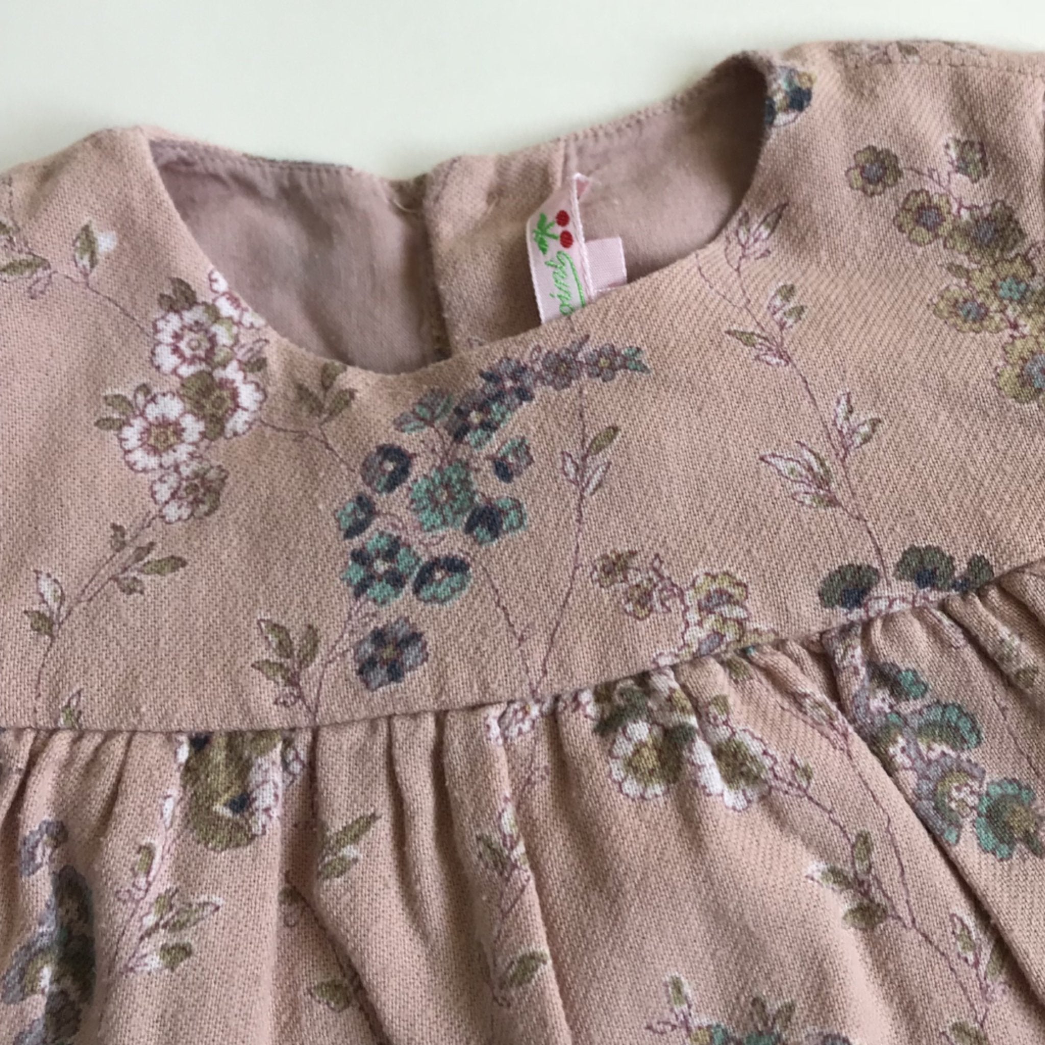 Bonpoint Dusty Pink Floral Brushed Cotton Dress: 2 Years