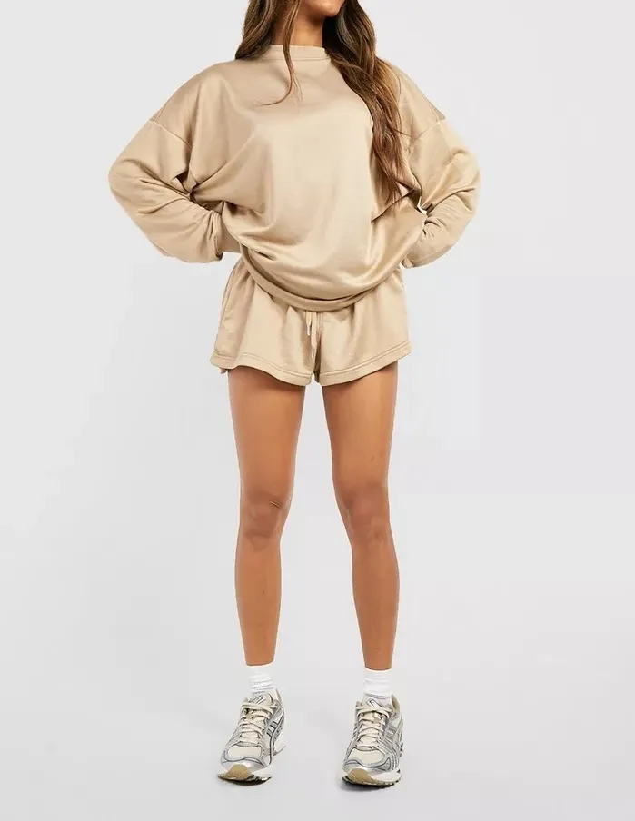 boohoo  |Crew Neck Blended Fabrics Street Style Long Sleeves Plain