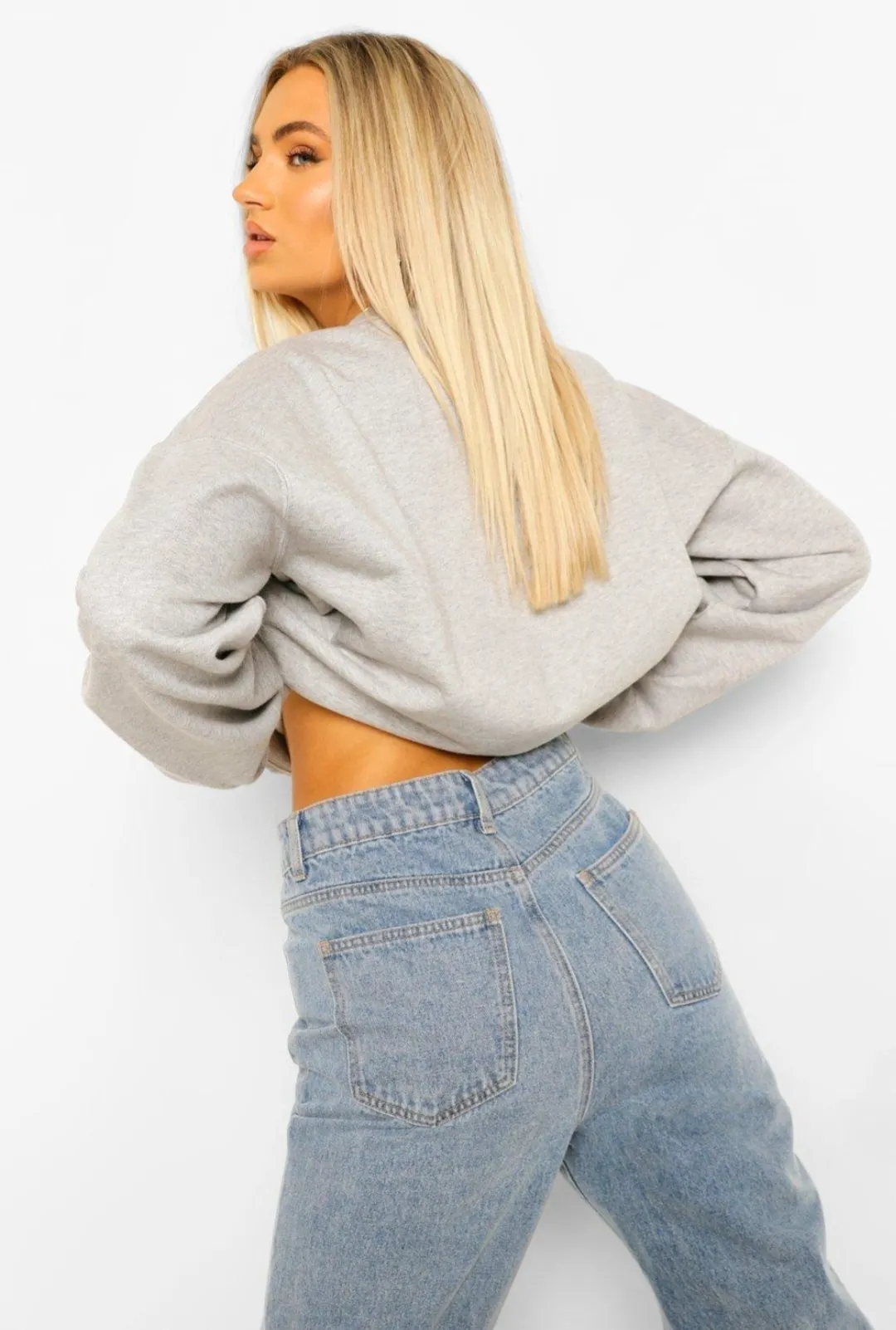 boohoo  |Crew Neck Street Style Long Sleeves Oversized Logo