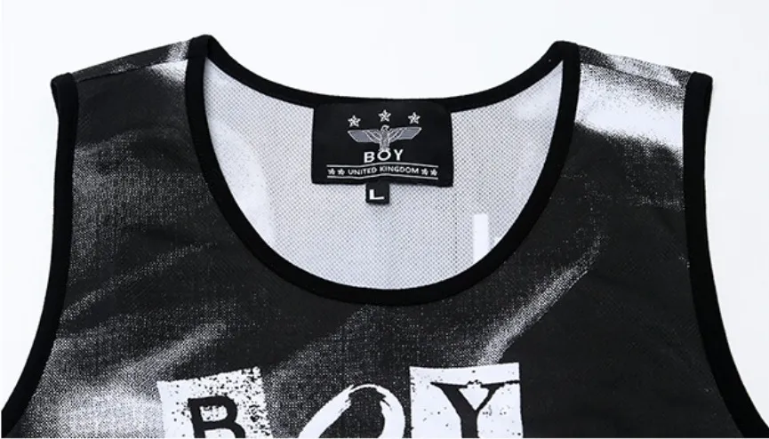 BOY LONDON  |Unisex Sleeveless Street Style U-Neck Plain Cotton Fringes