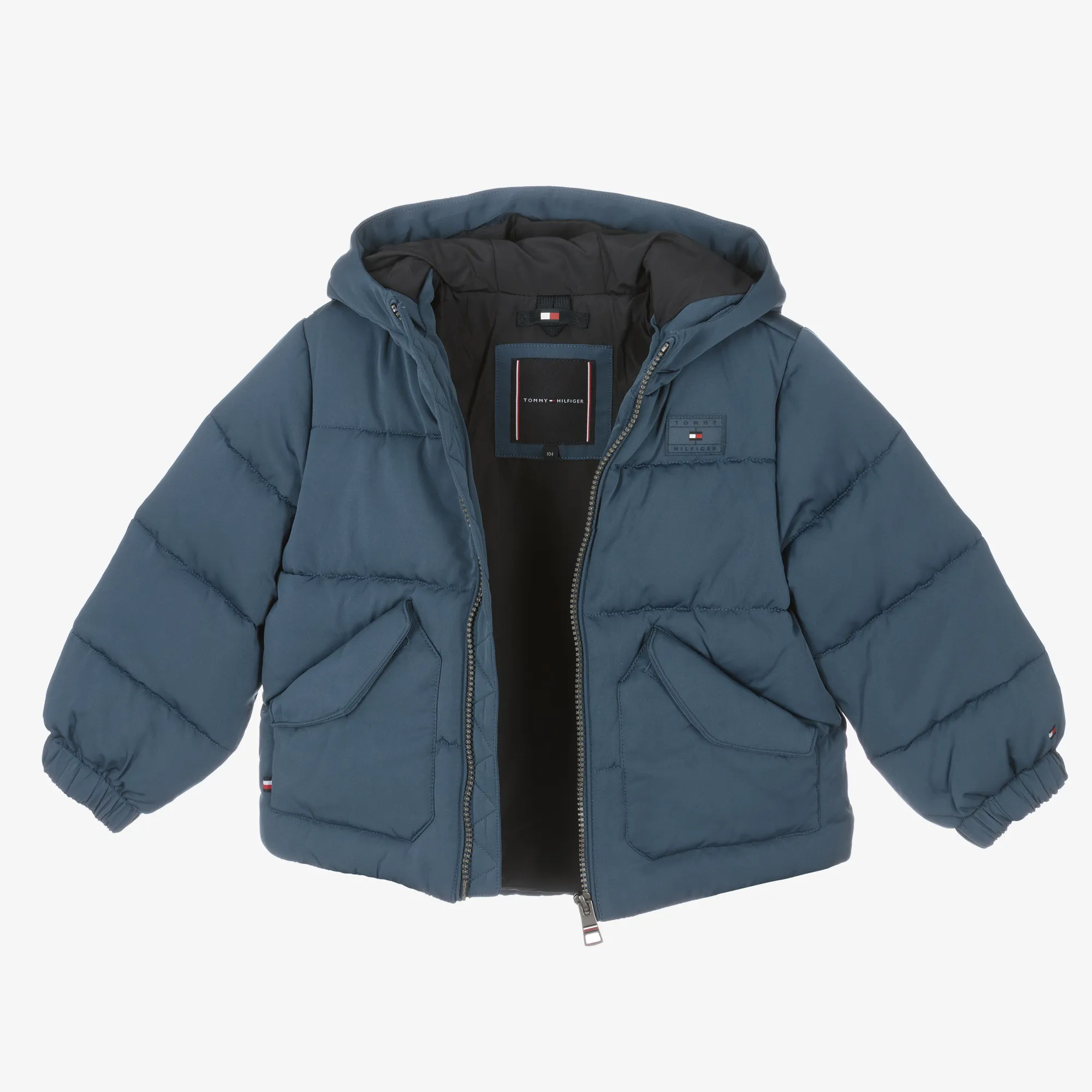 Boys Blue Hooded Puffer Jacket