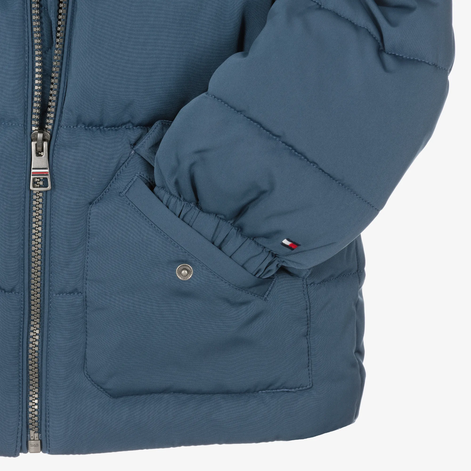 Boys Blue Hooded Puffer Jacket