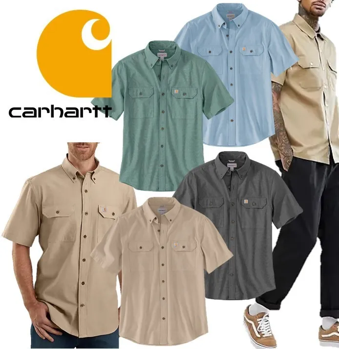 Carhartt  |Button-down Street Style Cotton Short Sleeves Logo Shirts