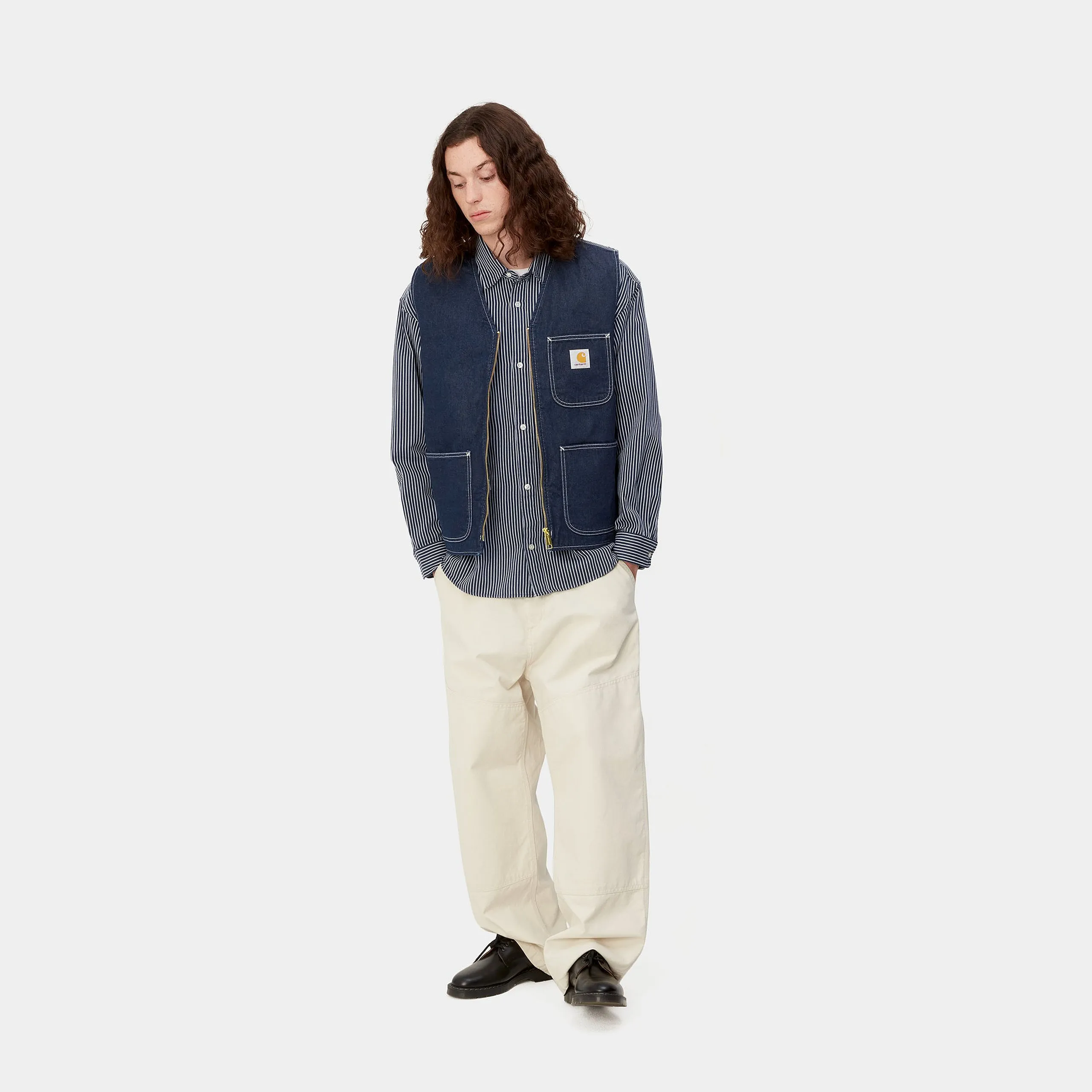 Carhartt  |Unisex Denim Blended Fabrics Street Style Plain Cotton