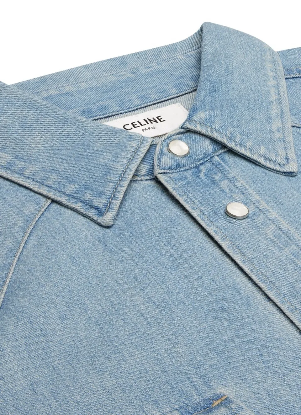 CELINE  |Button-down Unisex Long Sleeves Plain Cotton Oversized