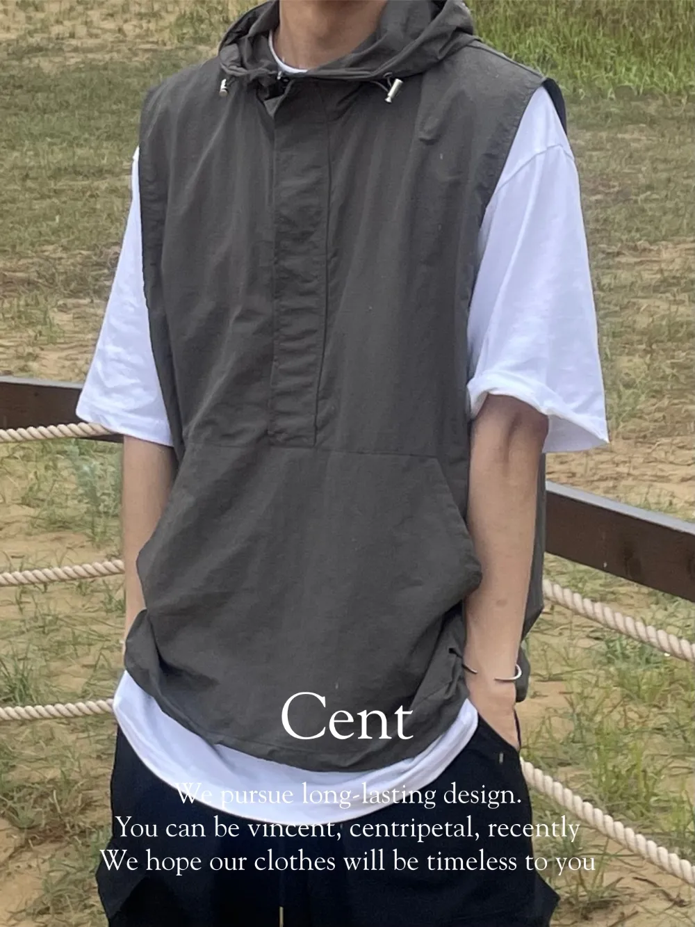 Cent  |Unisex Nylon Street Style Plain Oversized Vests & Gillets