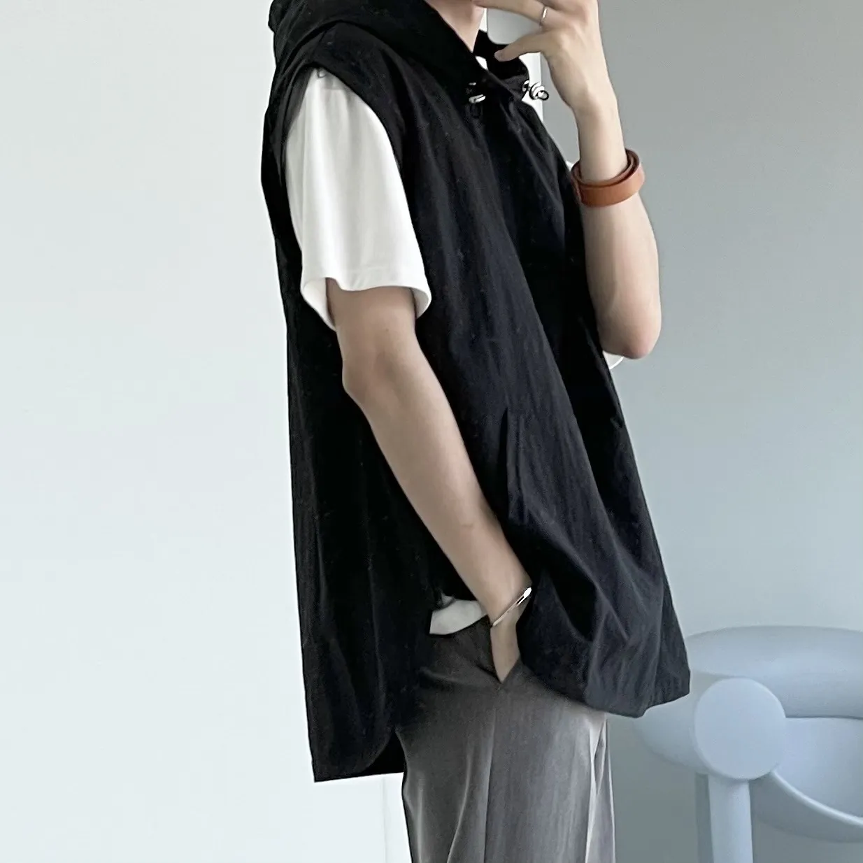 Cent  |Unisex Street Style Plain Oversized Vests & Gillets