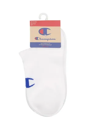 CHAMPION UNISEX NO SHOW 3PK WHITE SOCKS