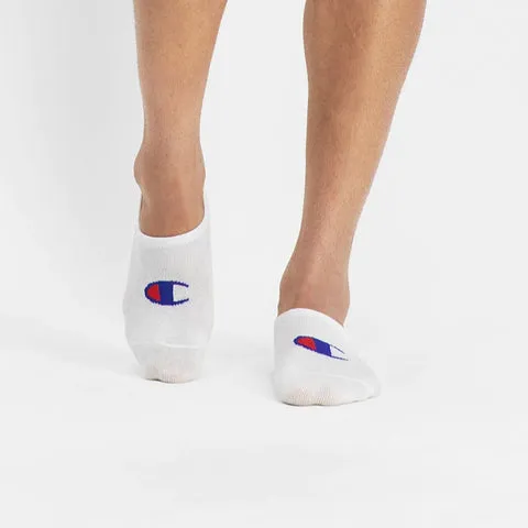 CHAMPION UNISEX NO SHOW 3PK WHITE SOCKS