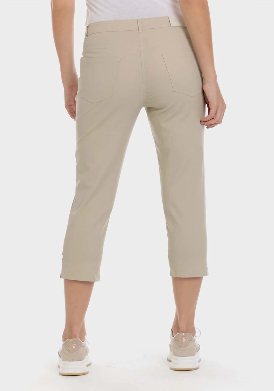 Cotton Crop Trousers - Beige