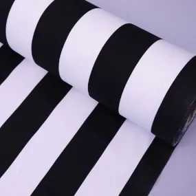 Cotton Gabardine Twill - Wide Stripe - Black and White - Beetlejuice