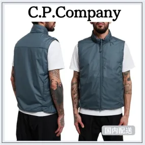 C.P. Company  |Unisex Nylon Street Style Plain Logo Vests & Gillets