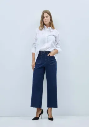 Culotte Denim Trouser - Blue