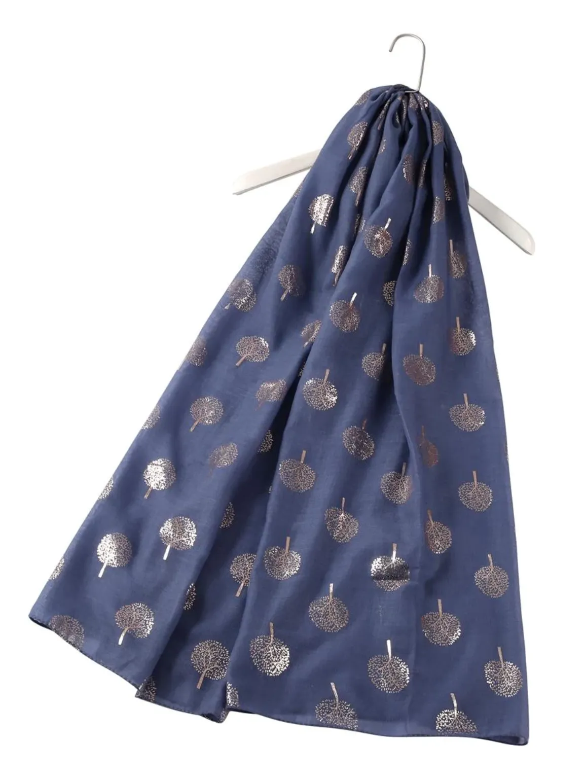 Denim Metallic Tree of Life Scarf