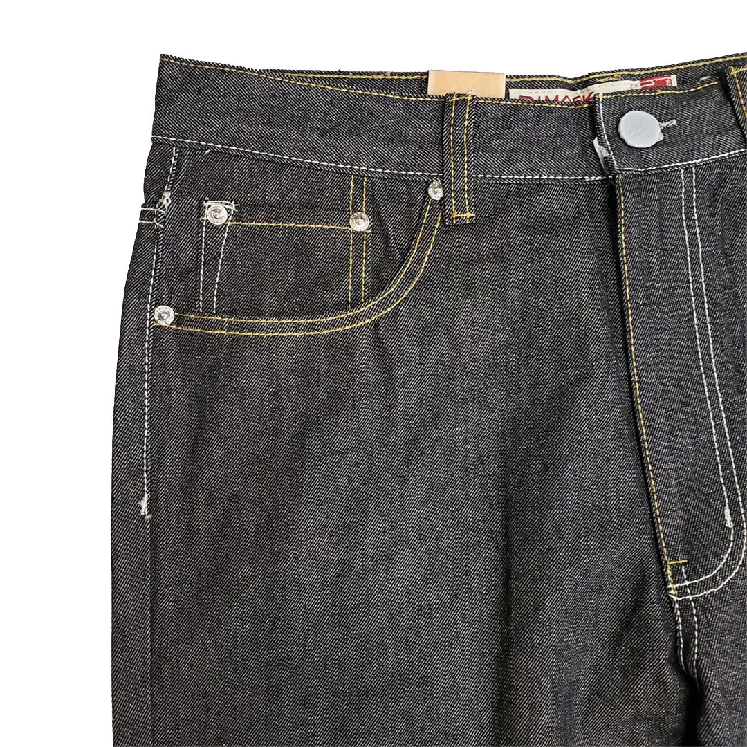 Denim Straight Fit Jeans - Raw Black