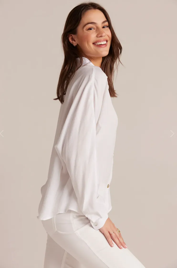 Dolman Sleeve Button Down- White