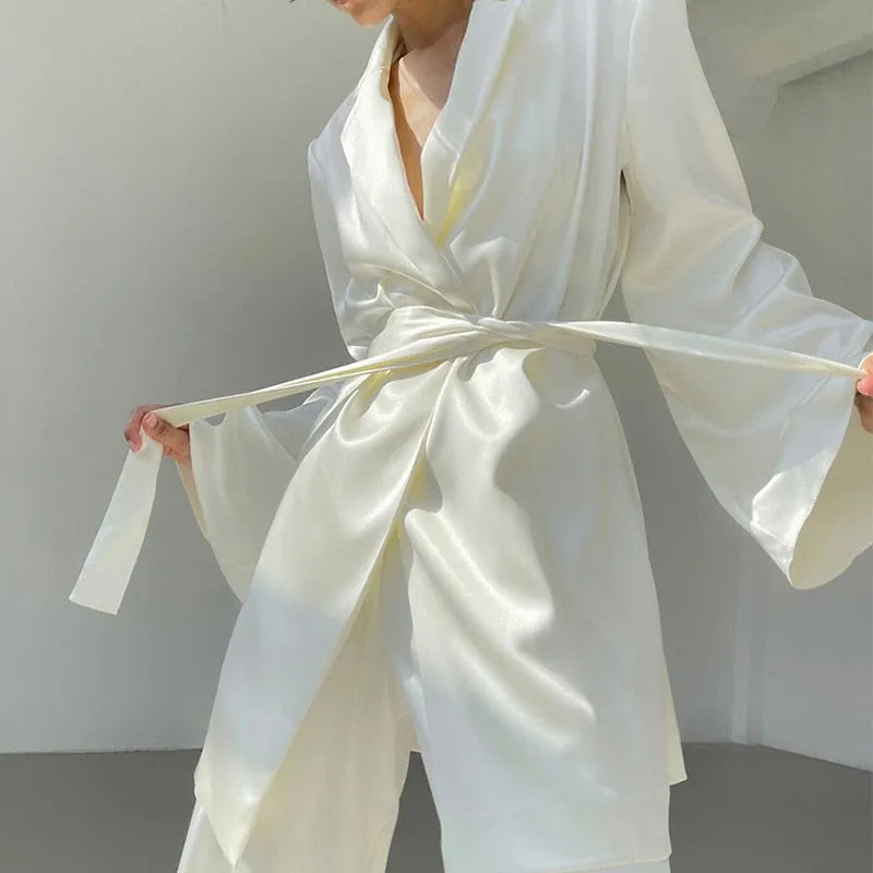 ELEVENTH THREE PIECE SATIN SET