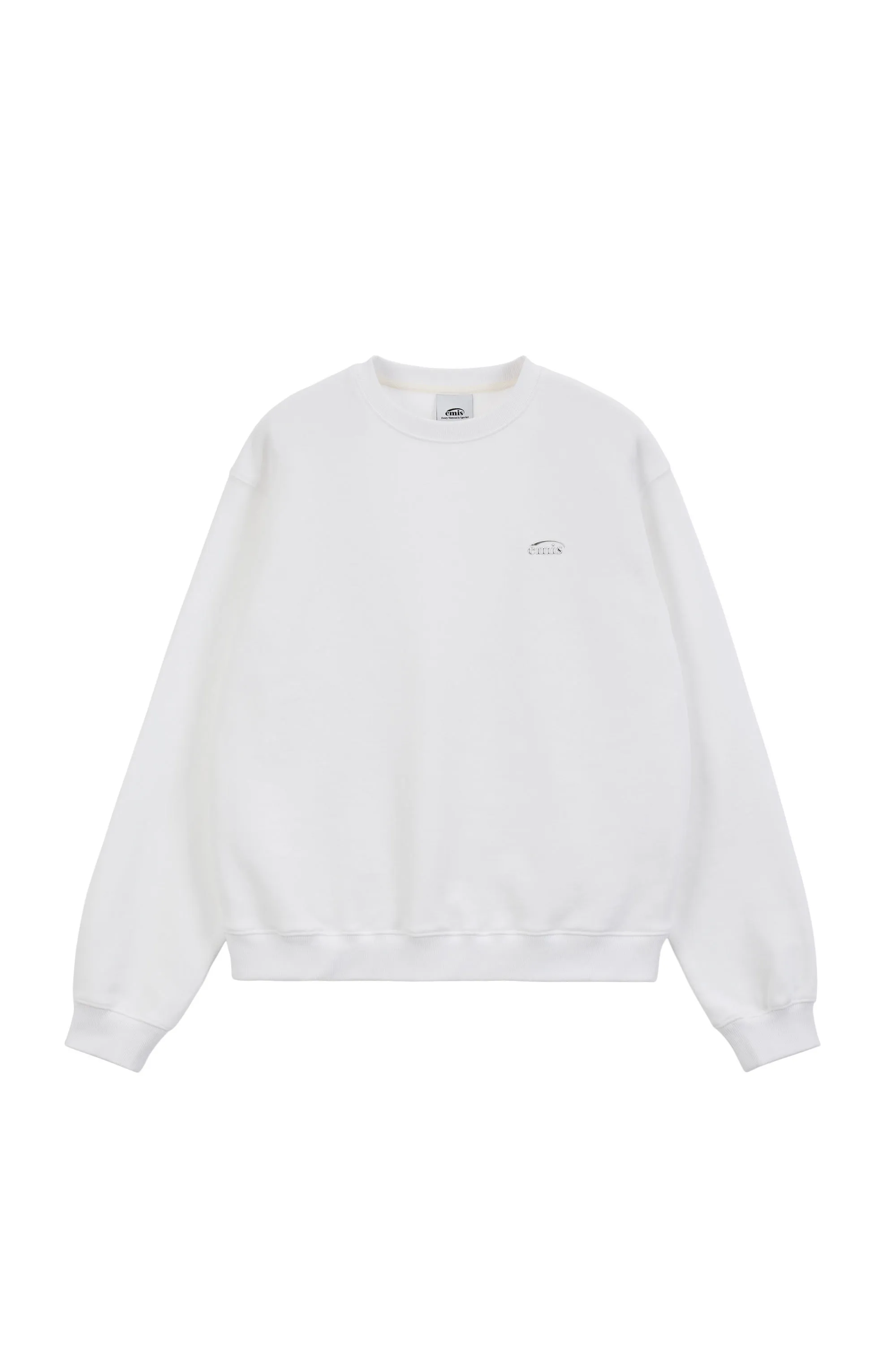 EMIS  |Unisex Street Style Long Sleeves Plain Cotton Logo